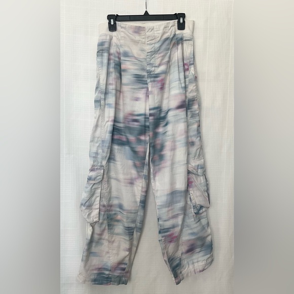 FP Movement by Free People Pants - FP Movement by Free People White cool color watercolor print